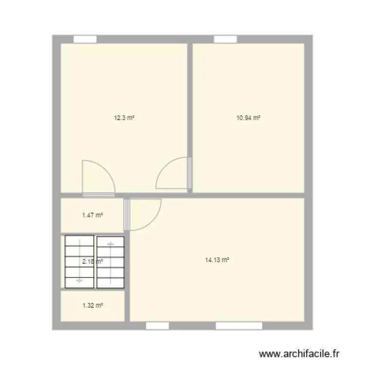 3de verdieping  APARTEMENT 97 37m. Plan de 