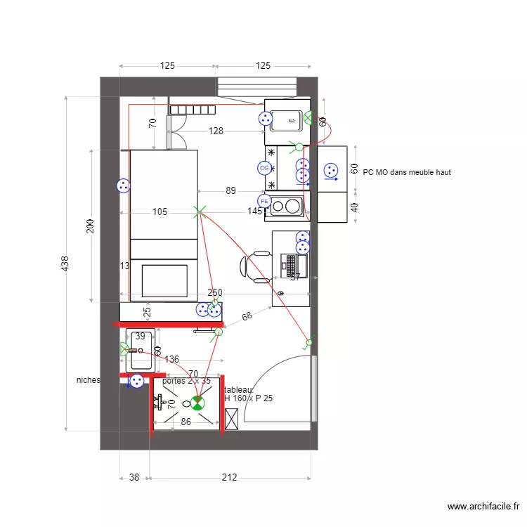 studio projet lauriston plan &eacute;lectrique. Plan de 