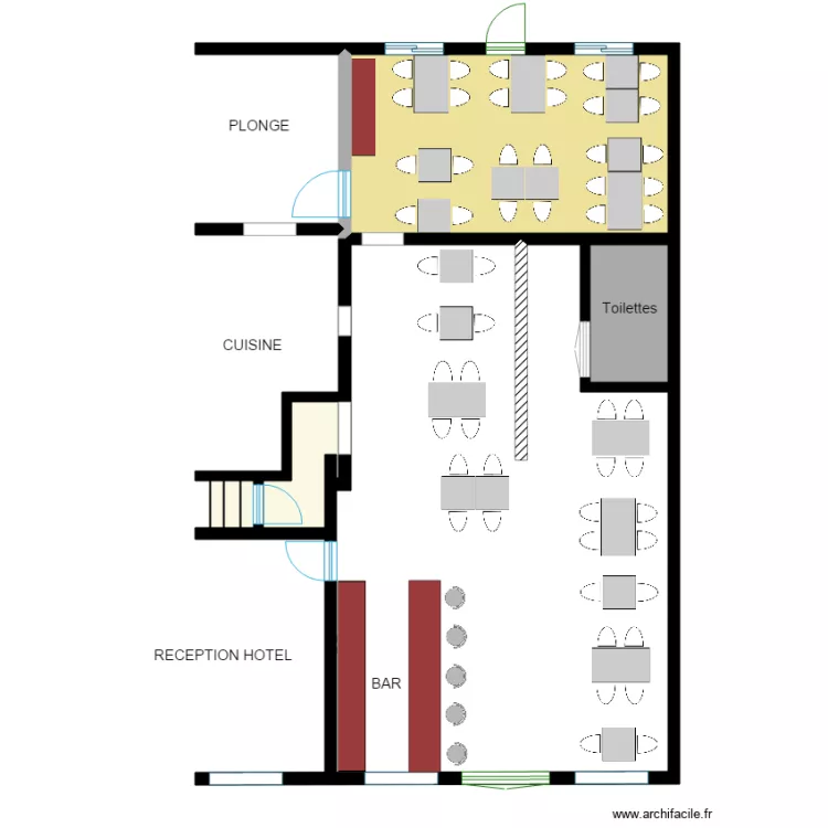 Le St Michel  Restaurant Bar. Plan de 