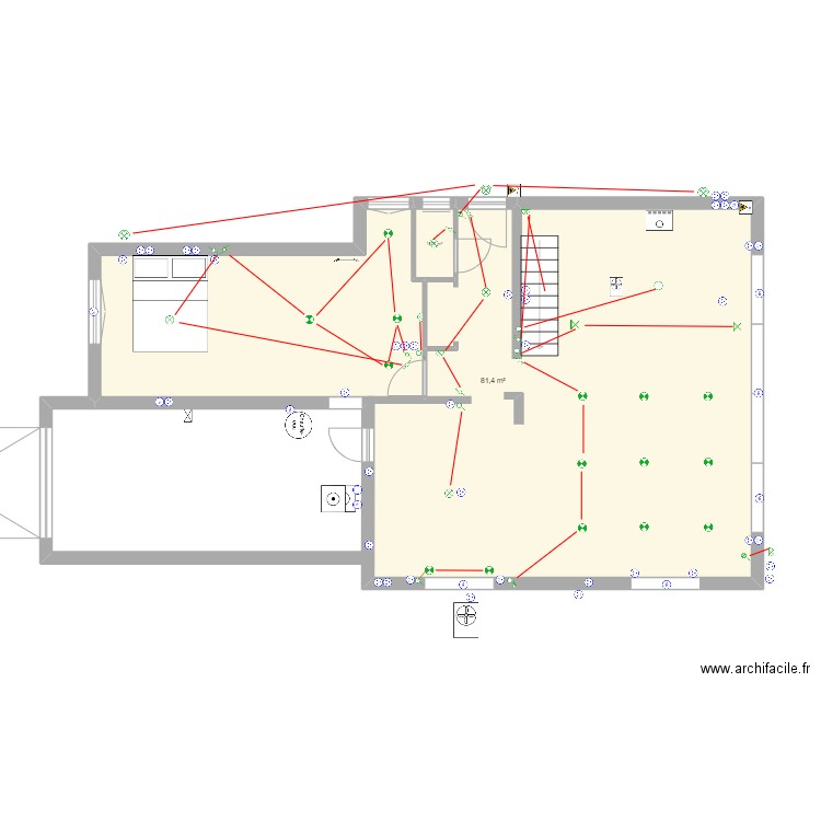 Maison forever plomberie. Plan de 2 pièces et 83 m2