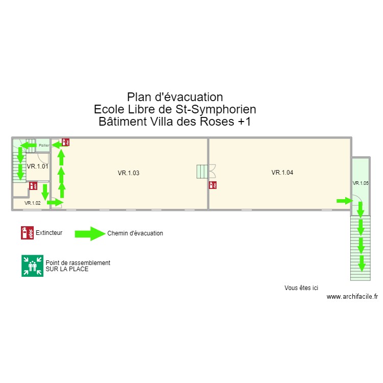 St Symphorien Villa des rose premier étage. Plan de 7 pièces et 158 m2