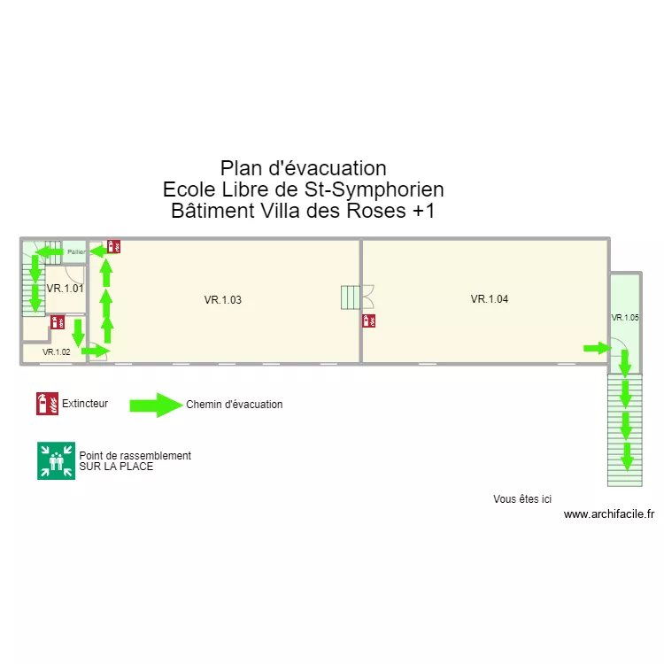 St Symphorien Villa des rose premier étage. Plan de St Symphorien Villa des rose premier étage. Plan de