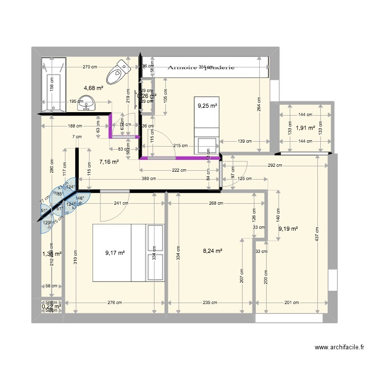 maison 1er étage  i1604. Plan de 10 pièces et 51 m2