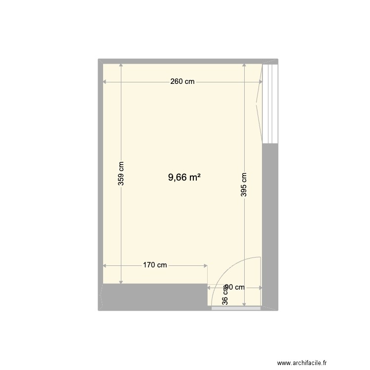 Chambre Lyhanna. Plan de 1 pièce et 10 m2