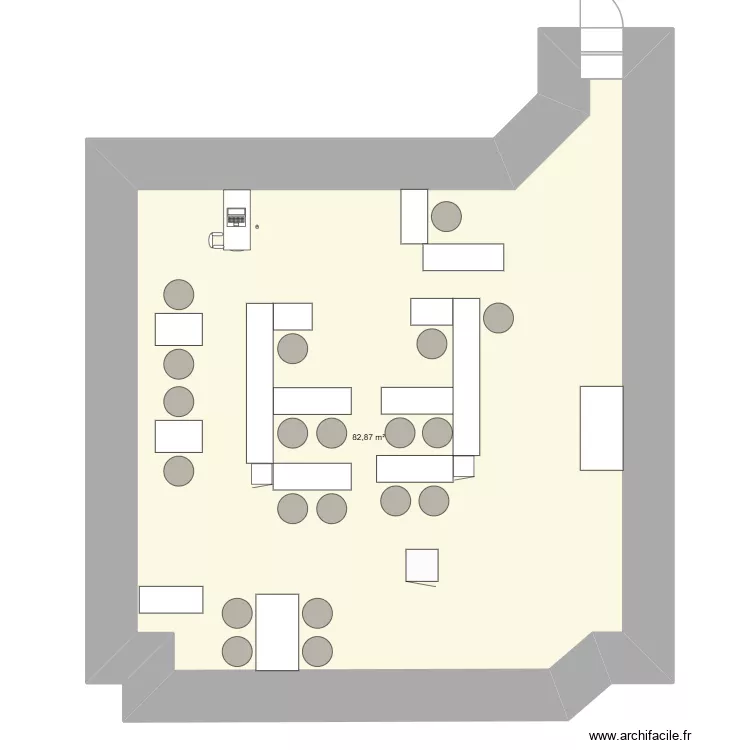 PERIMETRE DE LA SALLE IMPLATATION. Plan de 1 Pièce et 83 m² PERIMETRE DE LA SALLE IMPLATATION. Plan de 1 Pièce et 83 m²