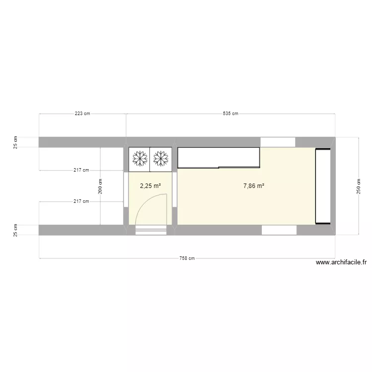 vestiaire. Plan de 