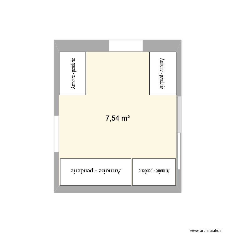 Dressing PSJ. Plan de 1 pièce et 8 m2