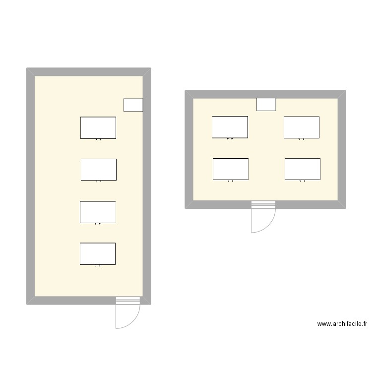 Projet Salle serveur GOZOKI. Plan de 2 pièces et 43 m2