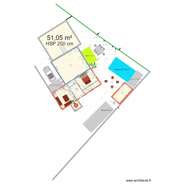 extension projet18 avec plan cadastre. Plan de 