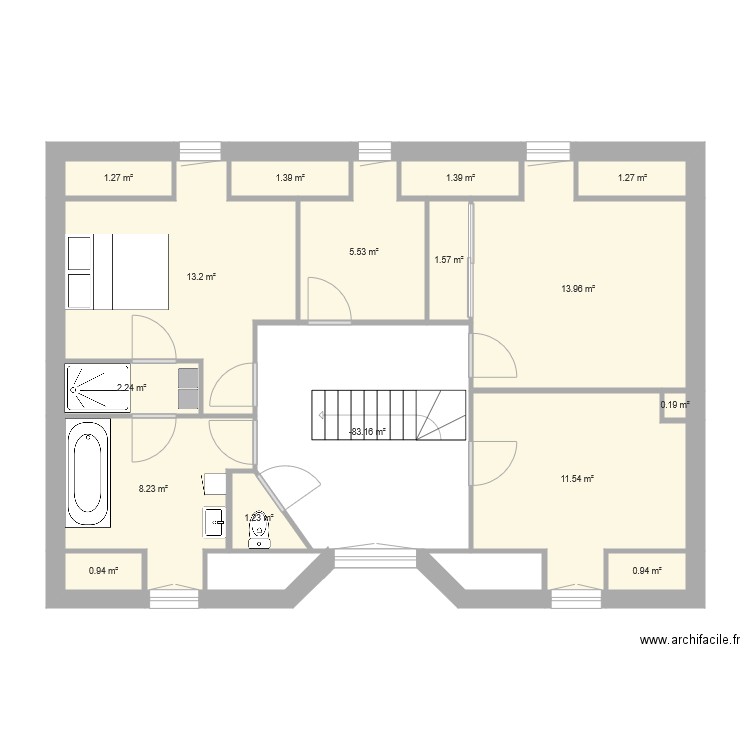 ETAGE AVEC BUREAU. Plan de 0 pièce et 0 m2