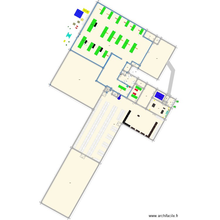 MODIFICATION CENTRALE 22. Plan de 21 pièces et 3679 m2