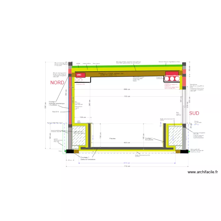 piscine v9004 - coupe nord-sud sans dalle v5.4. Plan de 