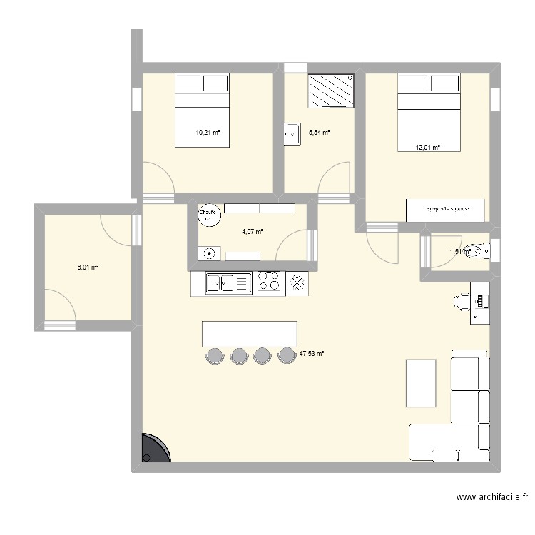 maison arthur 1. Plan de 7 pièces et 87 m2