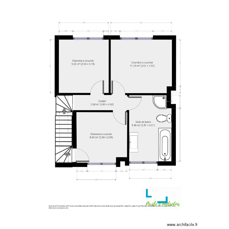 1er etage existant. Plan de 0 pièce et 0 m2