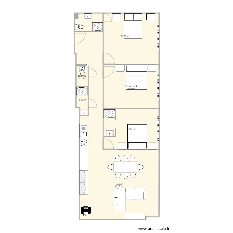 Caluire plan avec meubles. Plan de 0 pièce et 0 m2