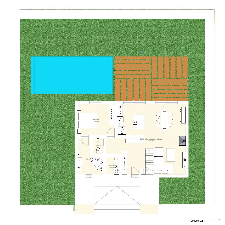 Maison RDC. Plan de 0 pièce et 0 m2