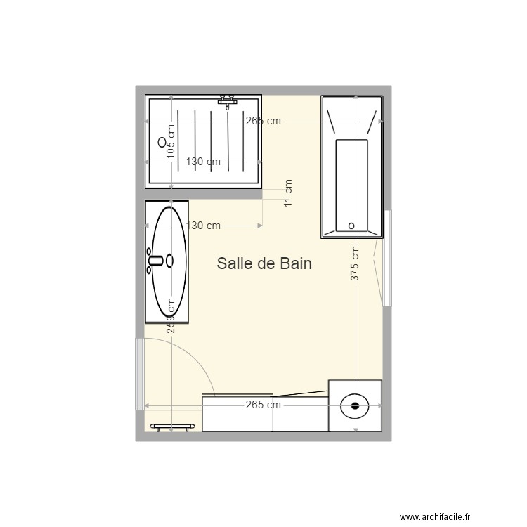 salle de bain pdf - Plan dessiné par remele67