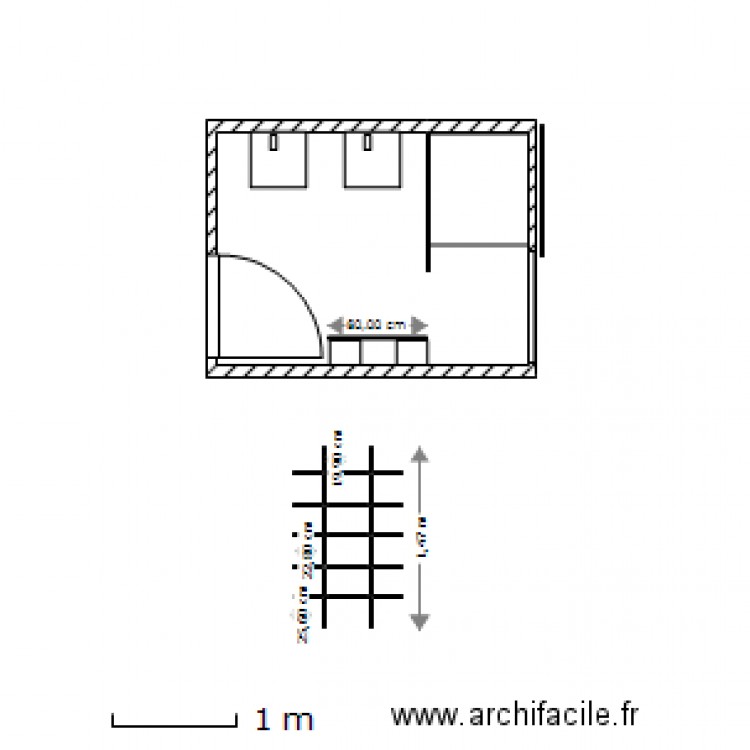 salle eau chambre. Plan de 0 pièce et 0 m2