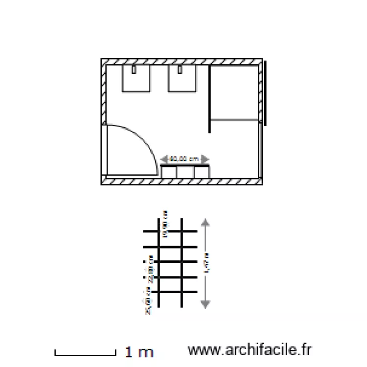 salle eau chambre. Plan de 