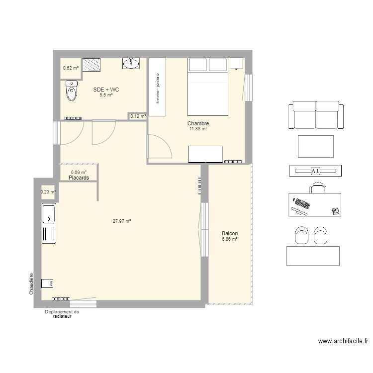 Appartement Loris. Plan de 0 pièce et 0 m2