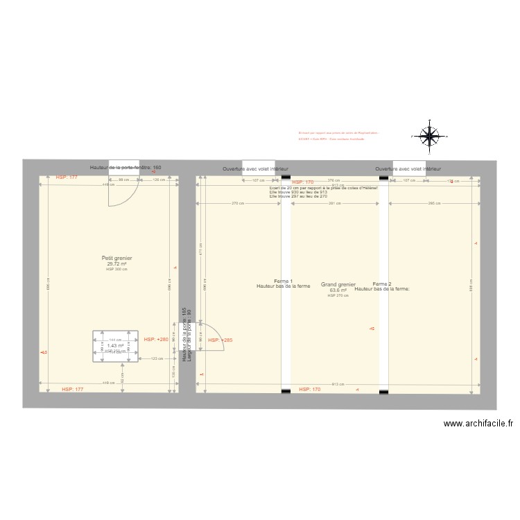 20201119 MAISON DE FERME ETG Existant. Plan de 0 pièce et 0 m2