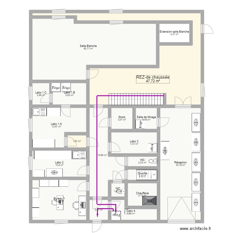 Reprobiol Ouffet niveau 0. Plan de 0 pièce et 0 m2