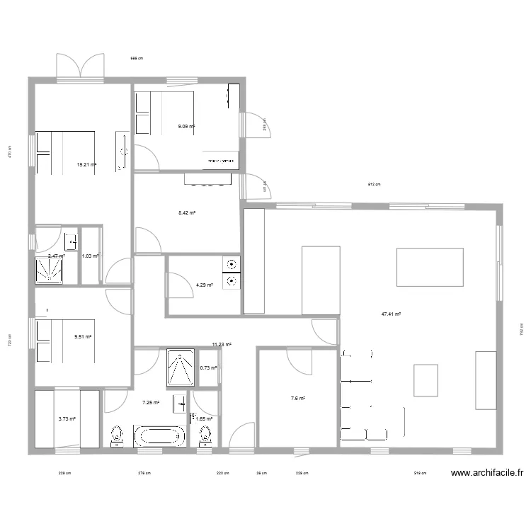 maison L 6. Plan de 