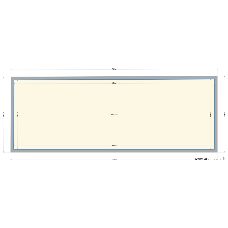 sous sol. Plan de 1 pièce et 95 m2