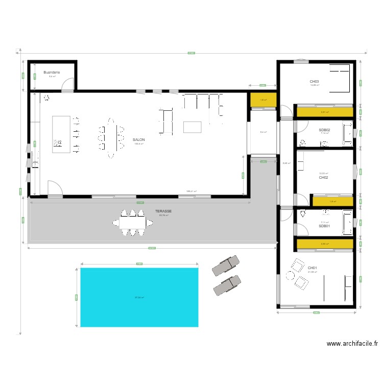 plan yass. Plan de 16 pièces et 739 m2