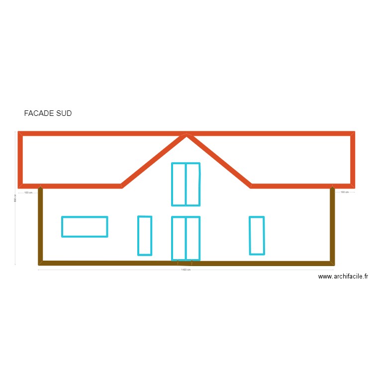 FACADE SUD SAINT GERAUD. Plan de 11 pièces et 96 m2