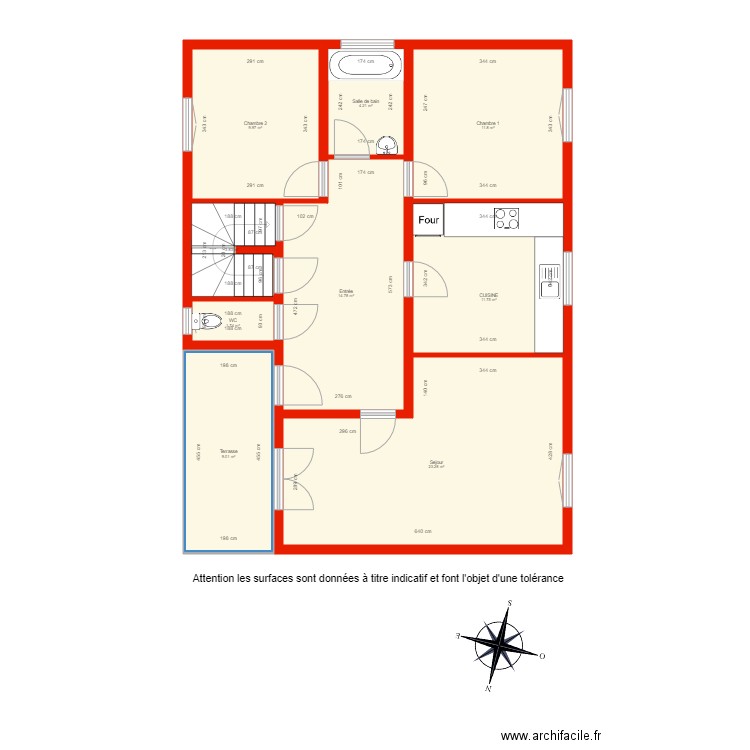 BI 2973 RDC côté. Plan de 0 pièce et 0 m2