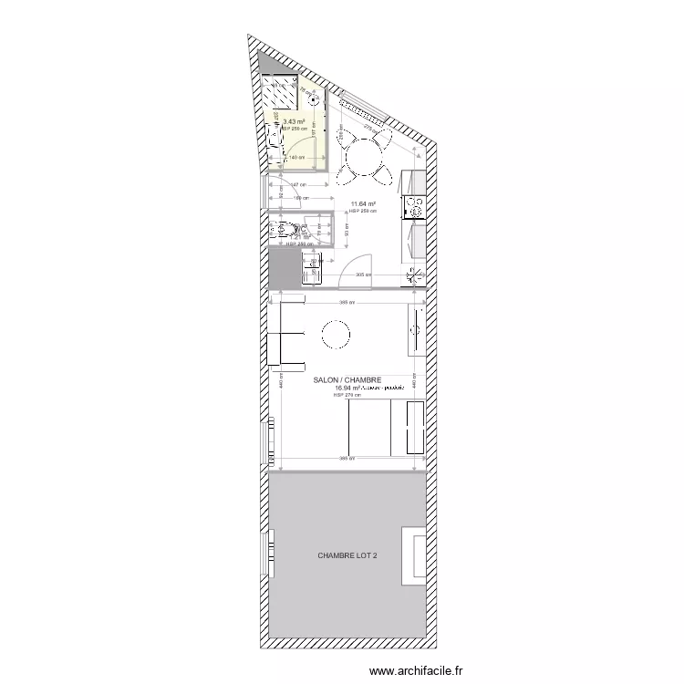 PLAN AMENAGEMENT SABOUL LOT 3 STUDIO. Plan de PLAN AMENAGEMENT SABOUL LOT 3 STUDIO. Plan de