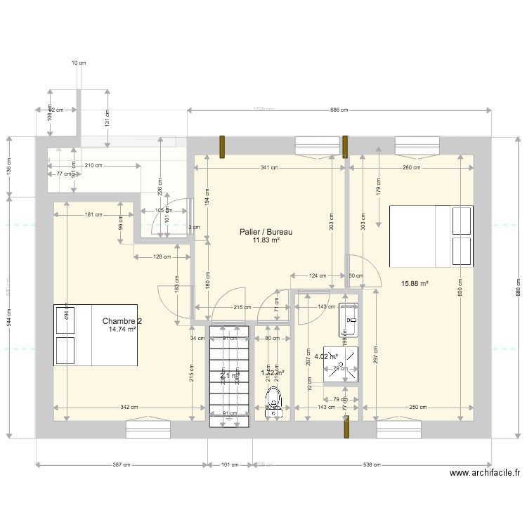 Plan Etage RIOU. Plan de 0 pièce et 0 m2