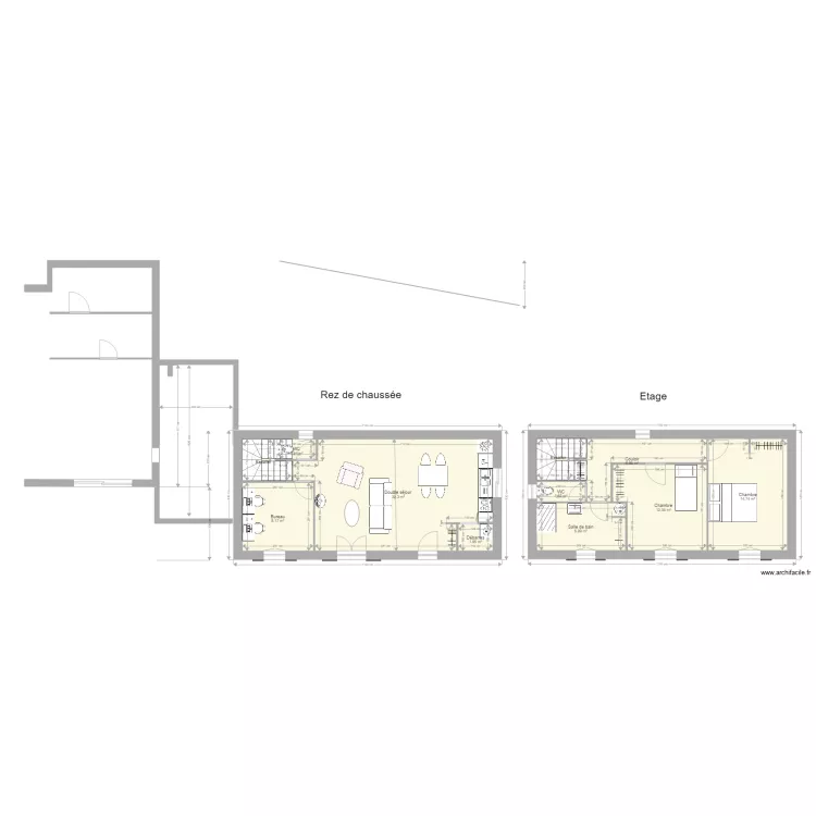 extension base 2x40 m2 5x10 b. Plan de 