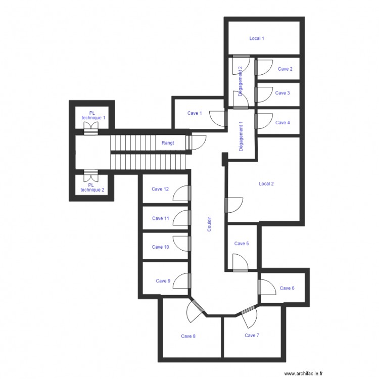 caves. Plan de 0 pièce et 0 m2