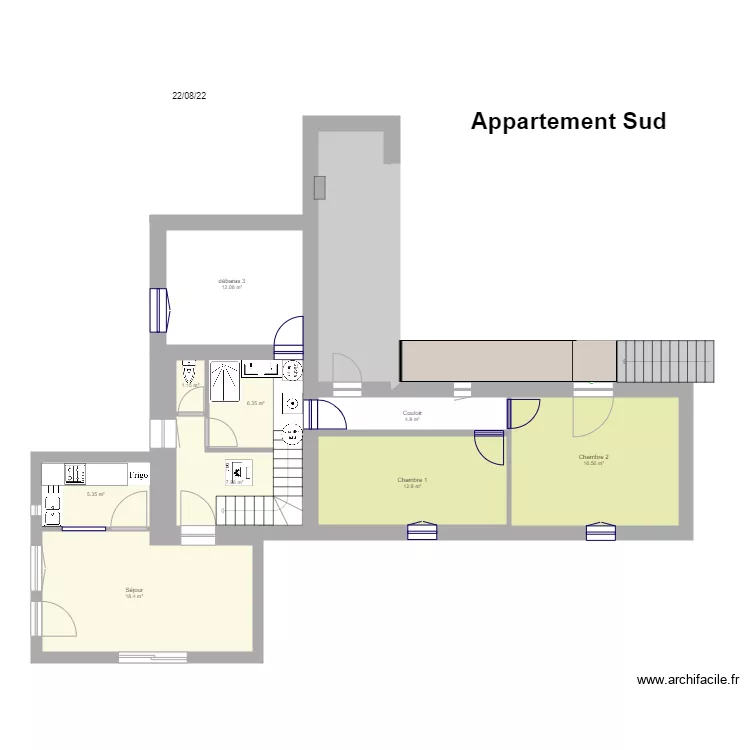 La  plaine   Appartement V5. Plan de 