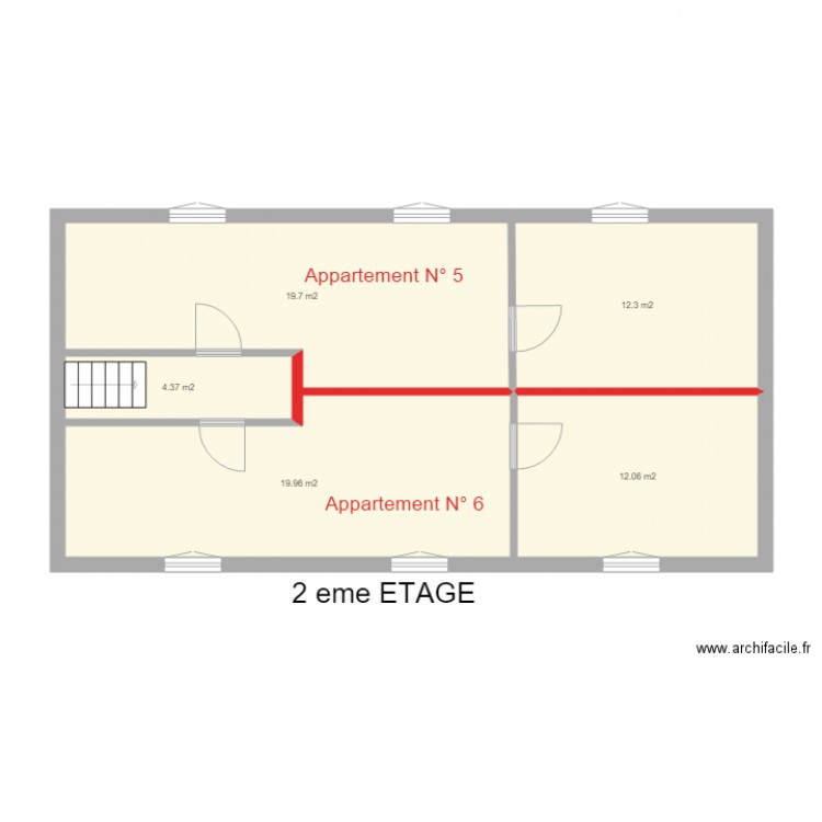 Montesquieu 2 éme étage projections. Plan de 0 pièce et 0 m2