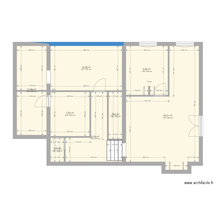 appart 1er etage  2. Plan de 8 pièces et 86 m2