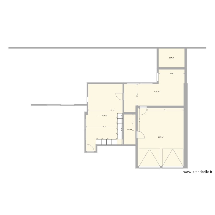 Projet travaux 2022 option 4. Plan de 5 pièces et 100 m2