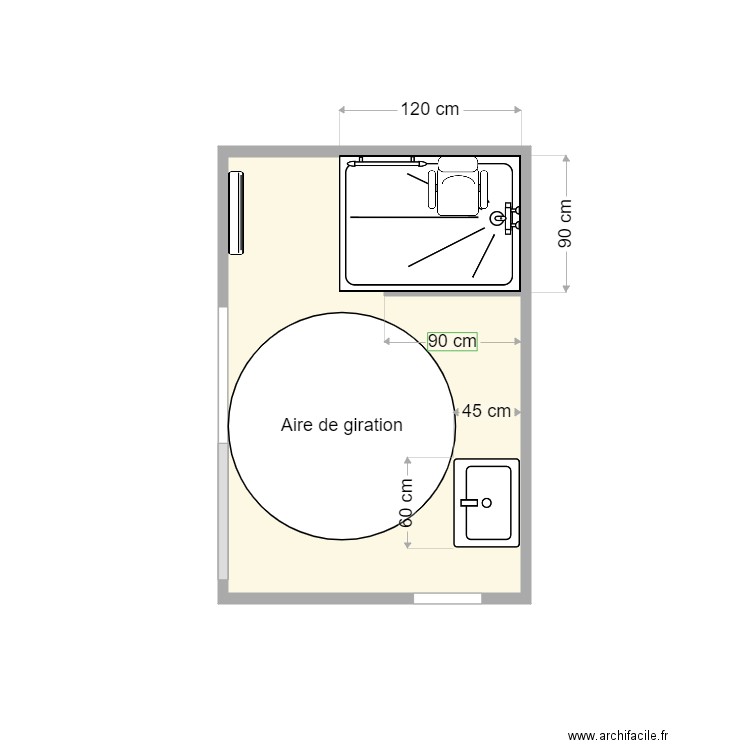 Plan après travaux Videlo. Plan de 1 pièce et 6 m2