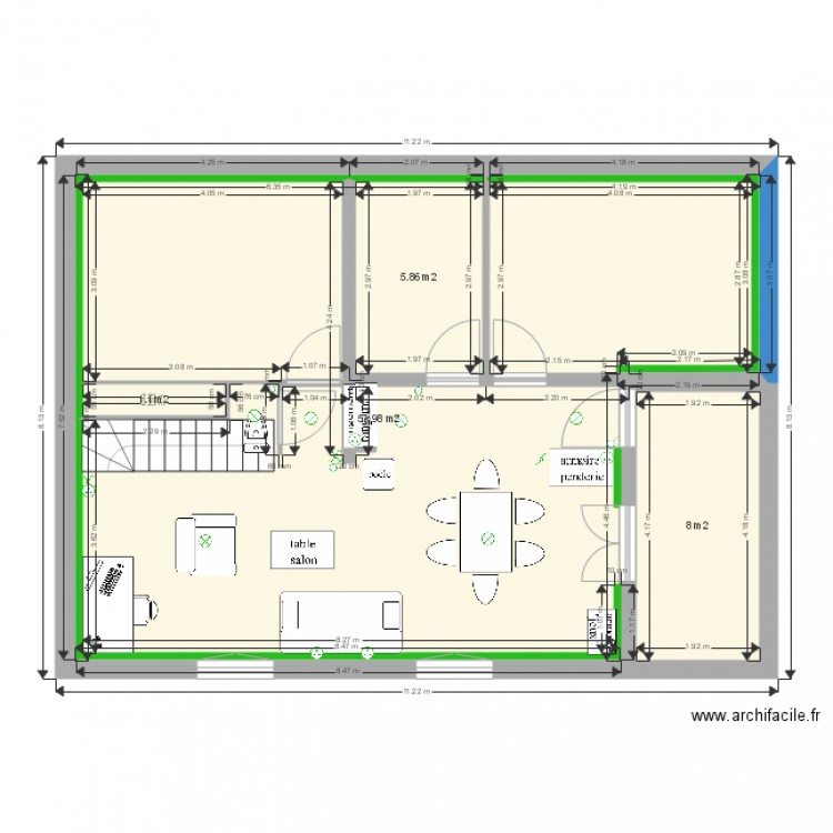 Rez de chaussée fini. Plan de 0 pièce et 0 m2