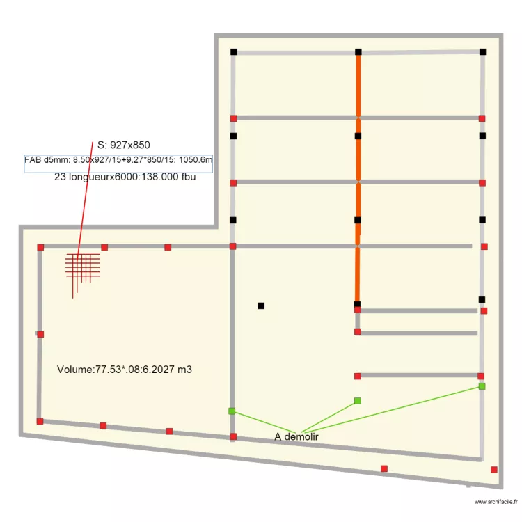 Radier trapeze. Plan de Radier trapeze. Plan de