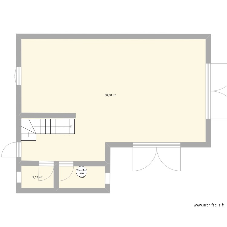 Maison. Plan de 3 pièces et 64 m2