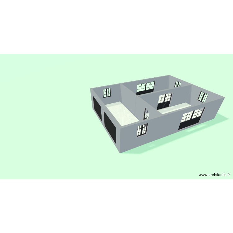 Rez de chaussée Studios avec garage. Plan de 3 pièces et 84 m2