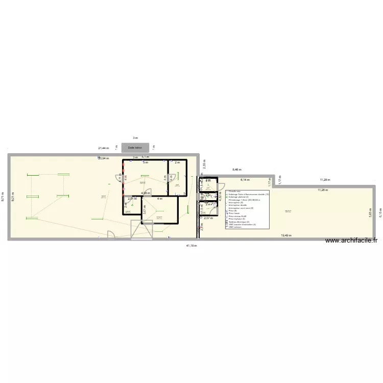 extradry &eacute;lec. Plan de 11  et 357 m²