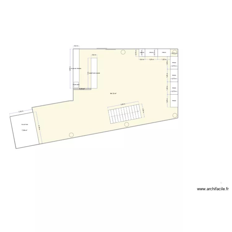 Godot LS. Plan de 3  et 102 m²
