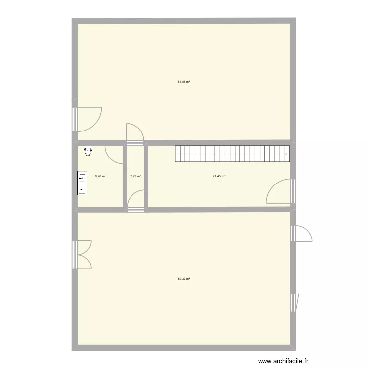projet bar. Plan de 5 pièces et 161 m²