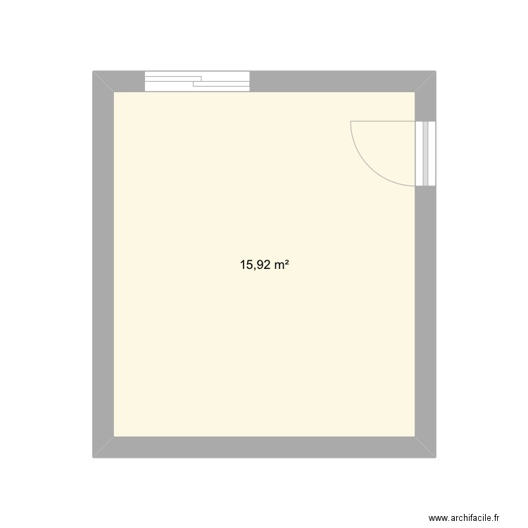 Cuisine a compléter. Plan de 1 pièce et 16 m2