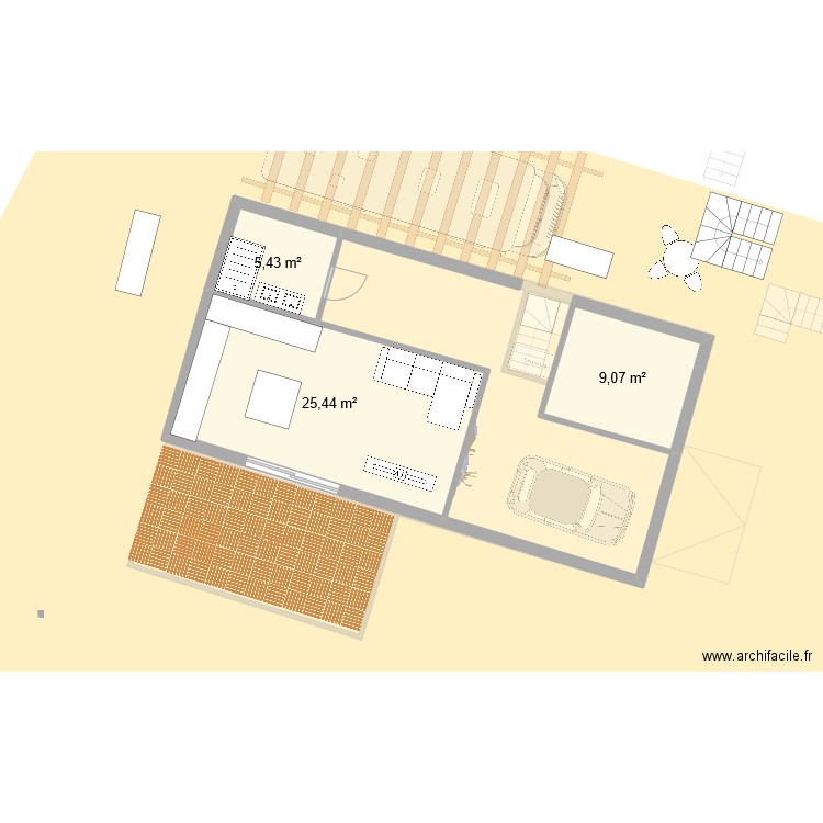 vraz. Plan de 6 pièces et 128 m2