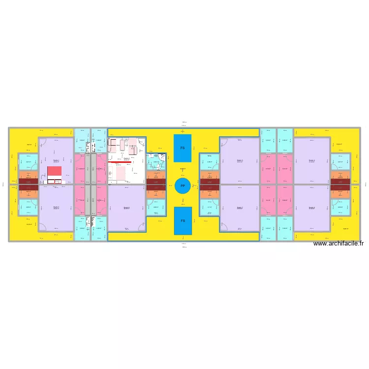 Jacqueville Studio Projection. Plan de 